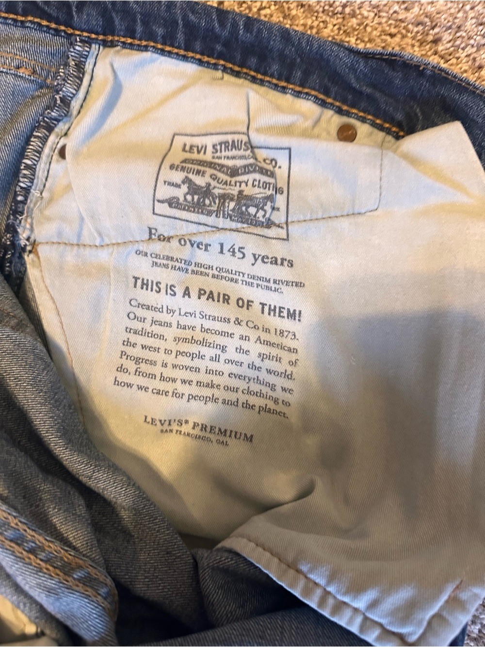 Levi's Men's Straight Leg Dark Blue Jeans - Picture 4 of 7